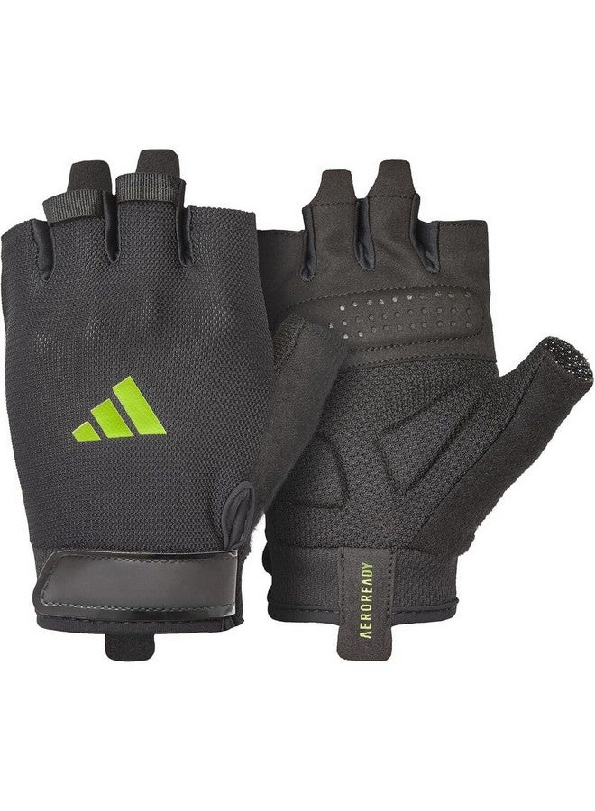 Adidas Velcro Closure Essential Training Gloves Black and Green Medium ADGB-15002GN - Image 1